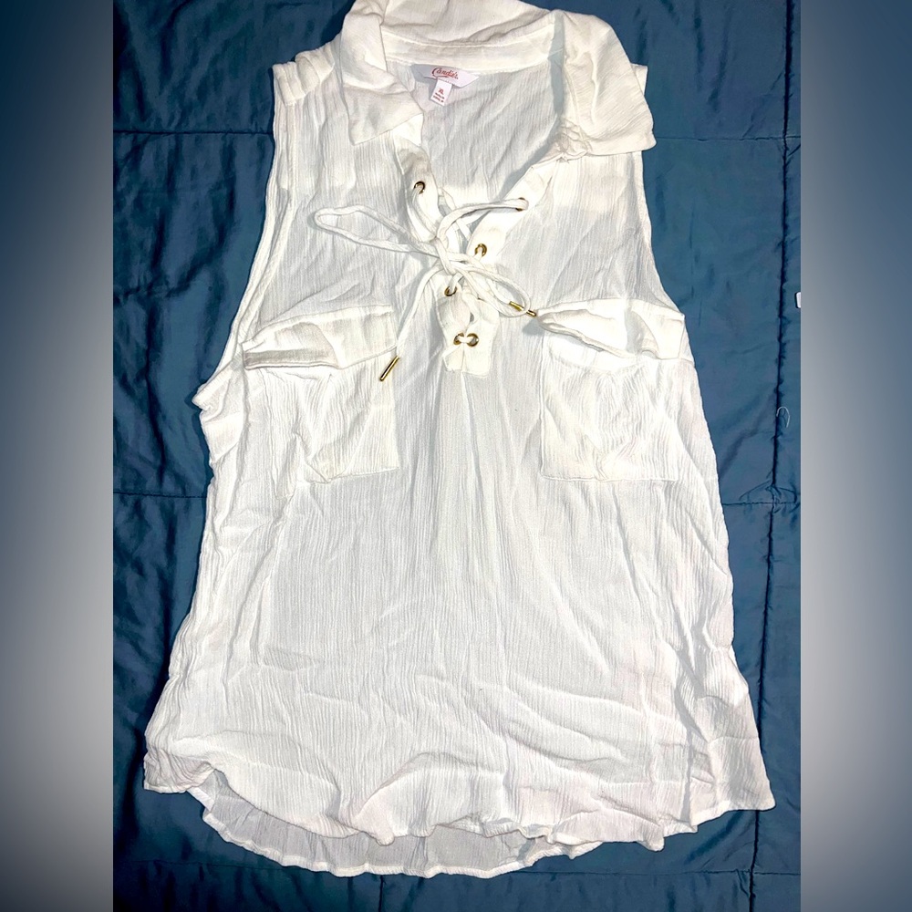 Candies XL lace up Short sleeve Blouse. Gently Used.